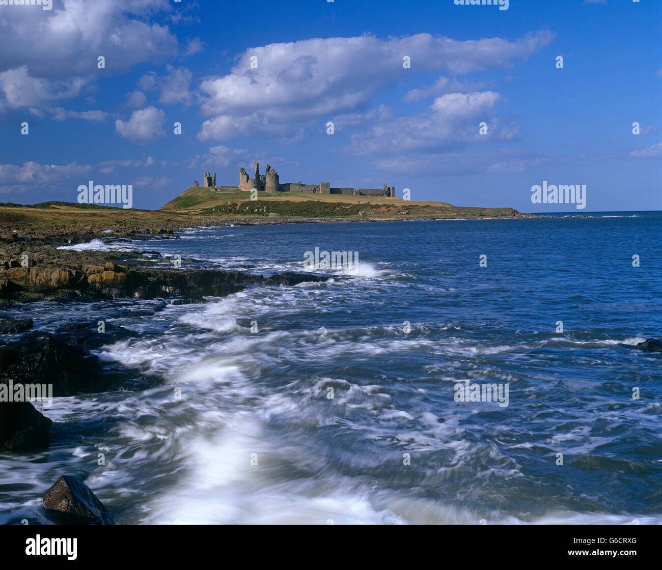 Dunstanburgh Castle on the Northumberland Coast, England, UK Stock Photo