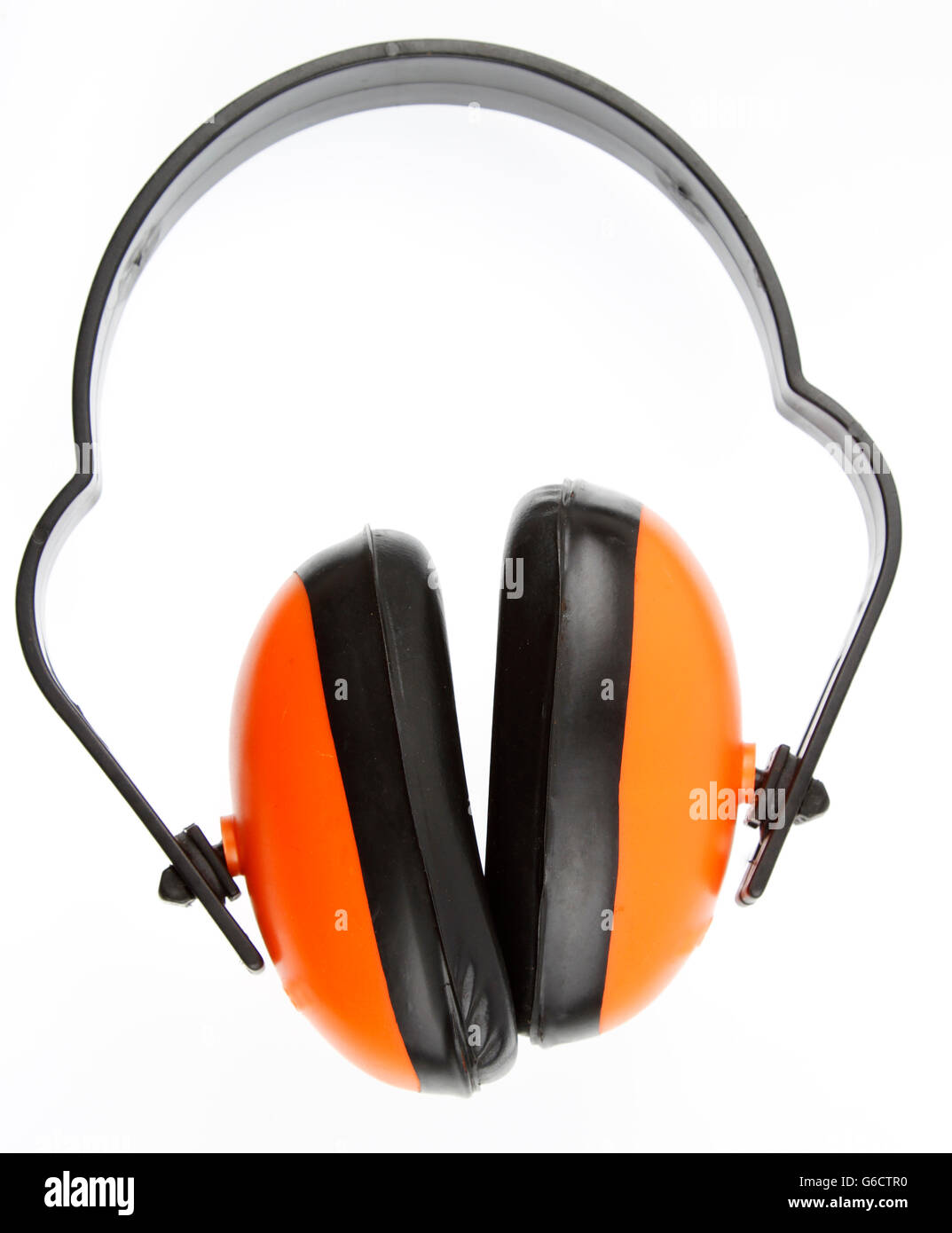 Ear protectors over plain background Stock Photo