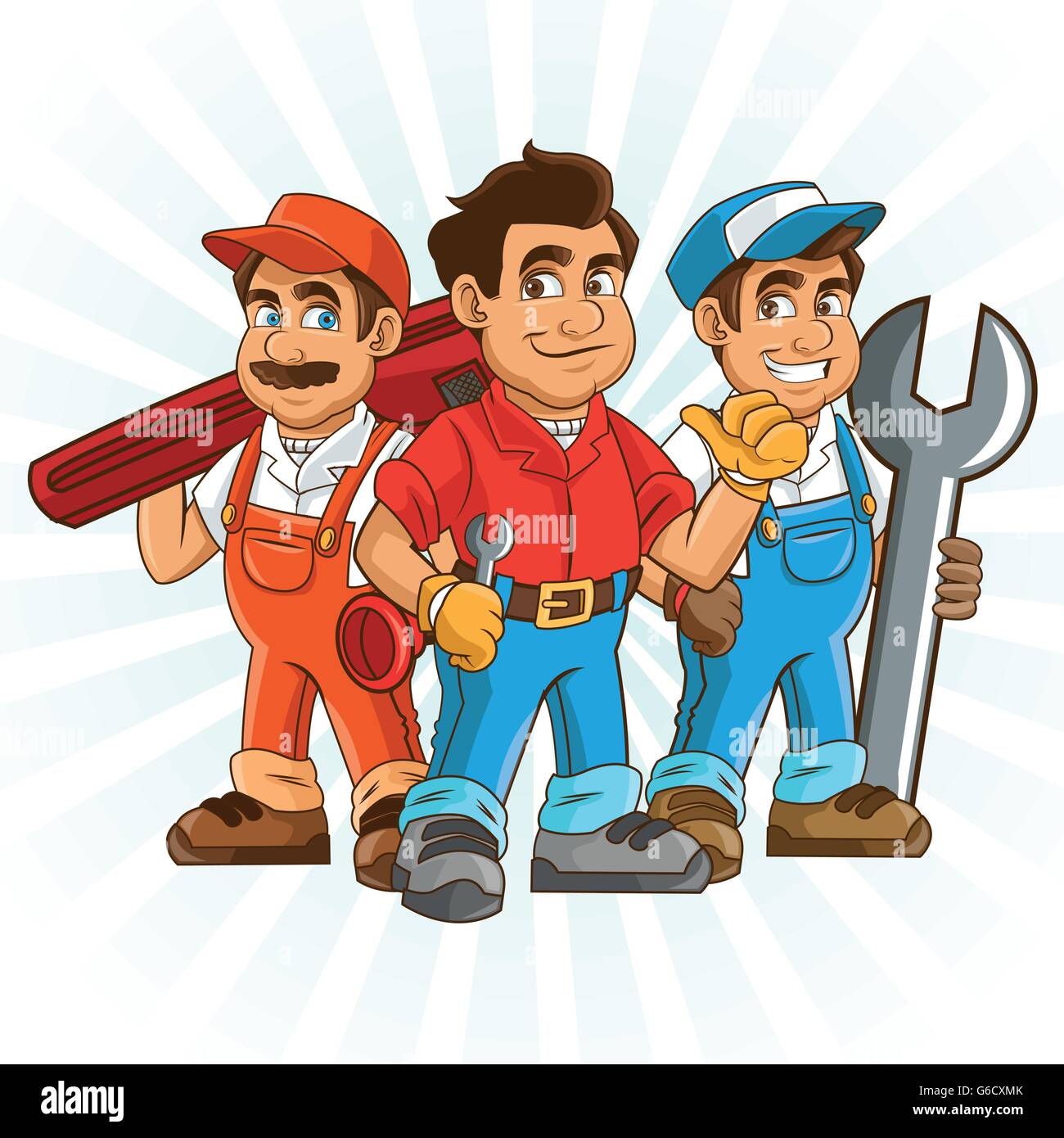Plumbing service. Plumber cartoon design. vector graphic Stock Vector
