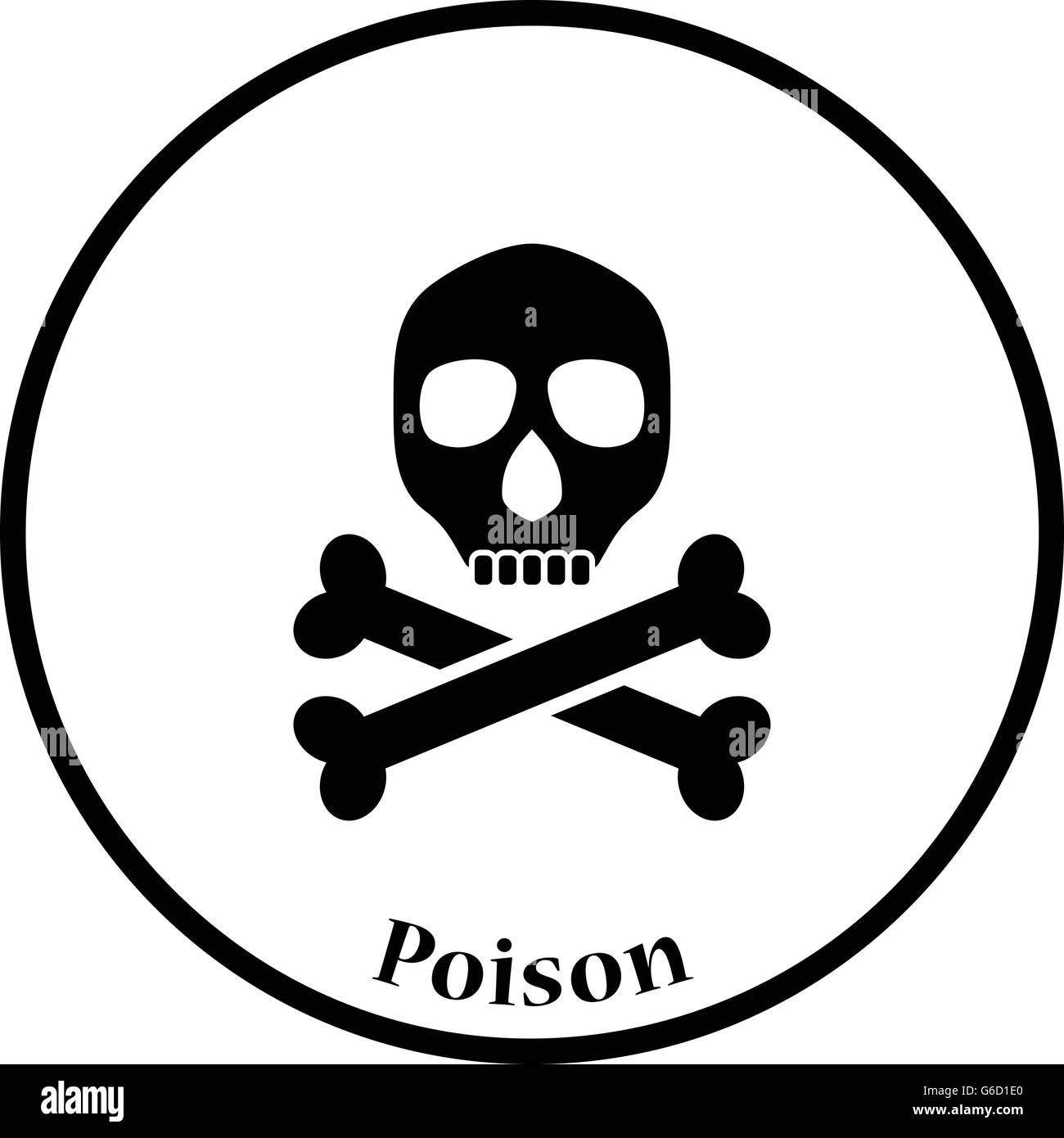 Poison sign icon. Thin circle design. Vector illustration Stock Vector ...