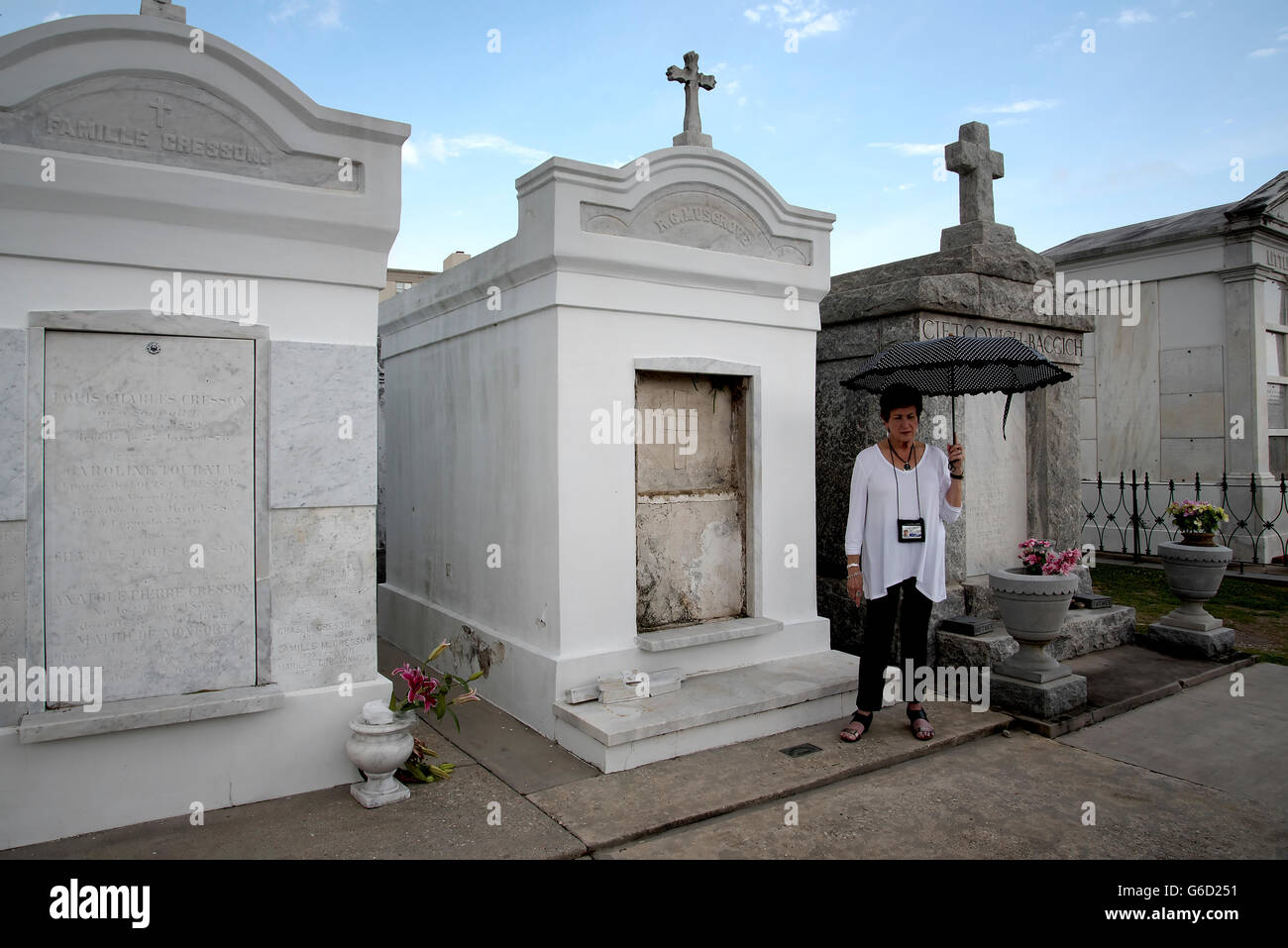 One of the above ground Cemeteries in New Orleans Louisiana USA Stock