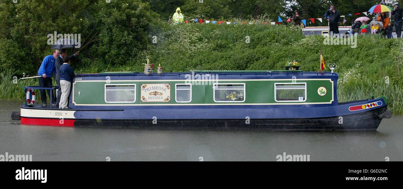 Prince Charles on the Kennet & Avon Canal Stock Photo