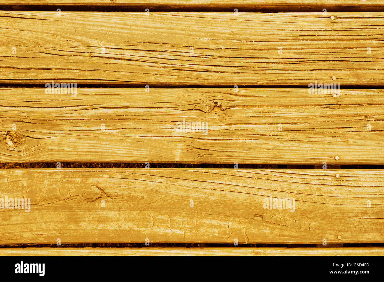 Colored wooden plank floor background, top view of vintage style rustic wood texture. Stock Photo