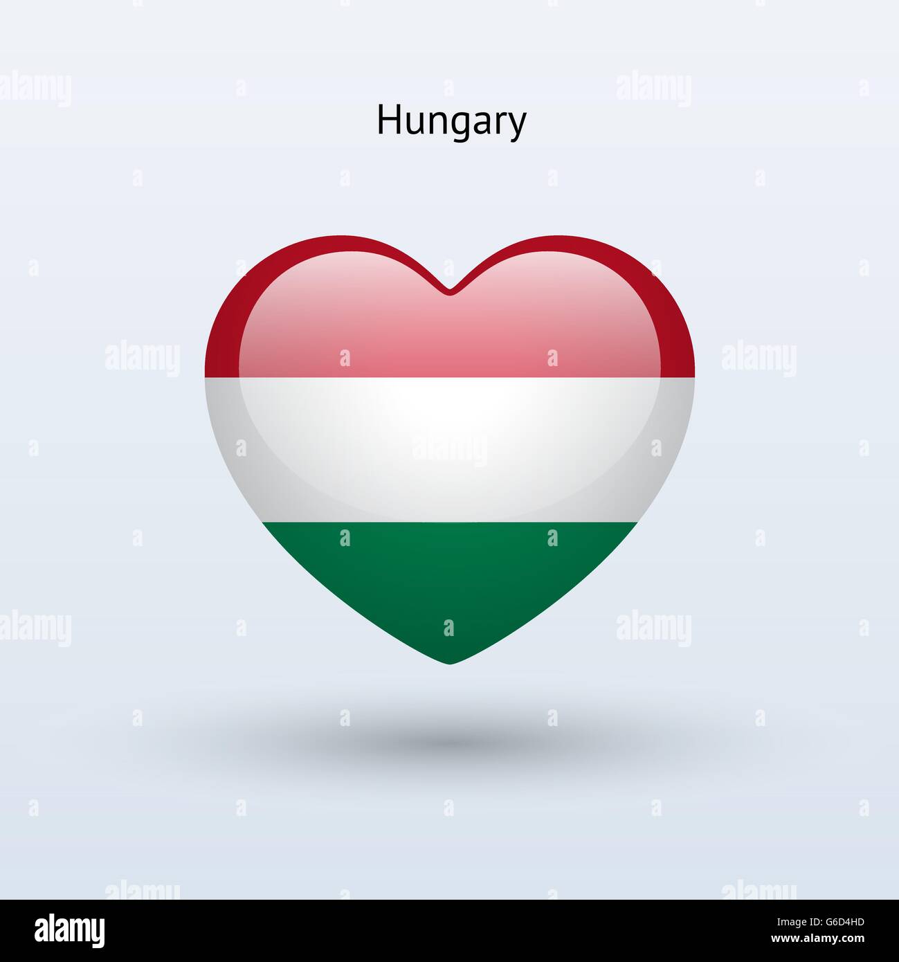 Love Hungary symbol. Heart flag icon. Stock Vector