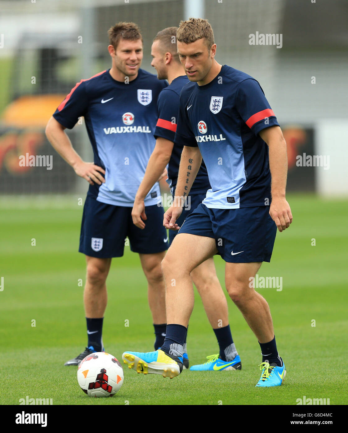 Soccer - FIFA World Cup Qualifying - Group H - England v Moldova - England Training and Press Conference - St Georges Park. Ricky Lambert during a training session at St Georges Park, Burton. Stock Photo