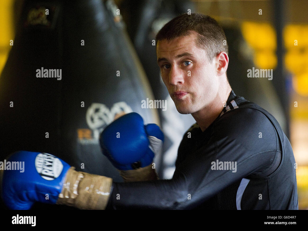 Boxing - Ricky Burns workout. Ricky Burns prepares for his title fight against Raymundo Beltran. Stock Photo