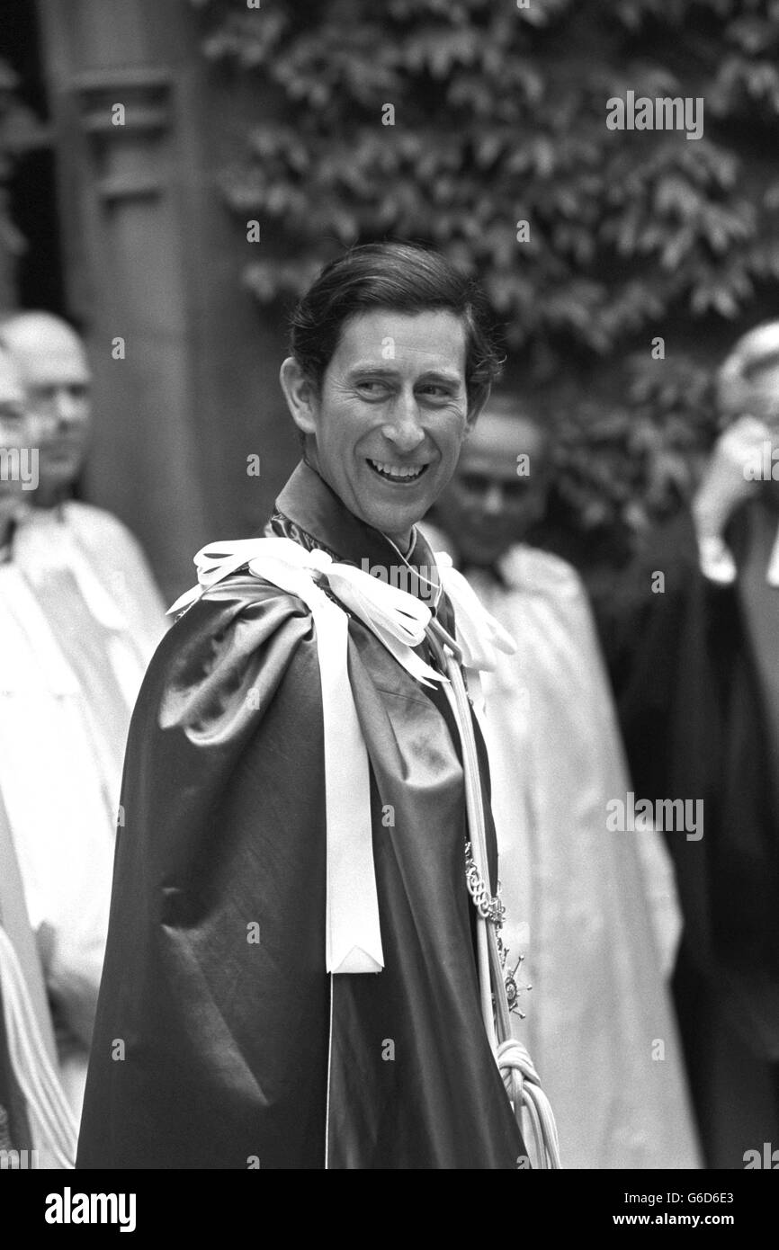 The Prince of Wales at Westminster Abbey, where he attended the Most Honourable Order of the Bath service. Stock Photo