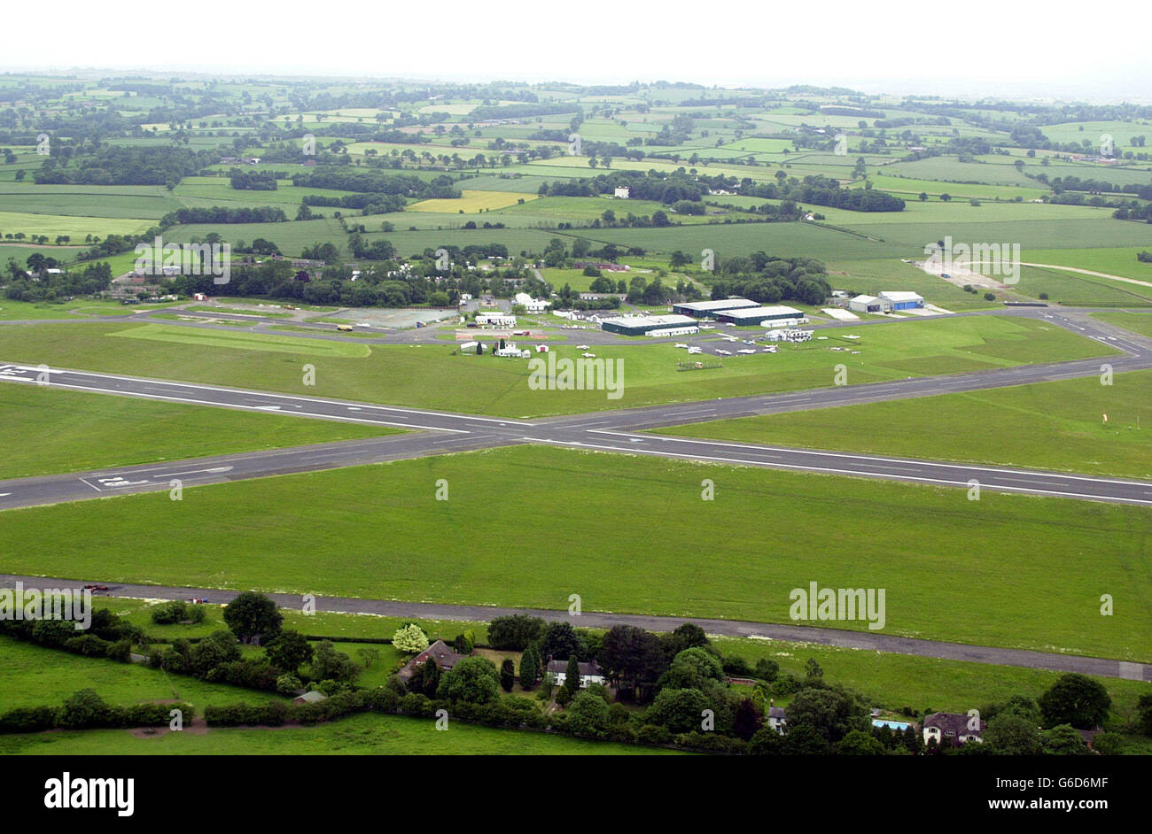 Bobbington airfield, Wolverhampton, the site of a possible international airport. It is also known as Wolverhampton Business airport and Halfpenny Green airport. Stock Photo