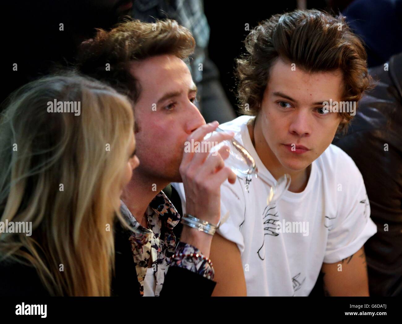 Harry Styles (right) and Nick Grimshaw on the Front Row for the Fashion