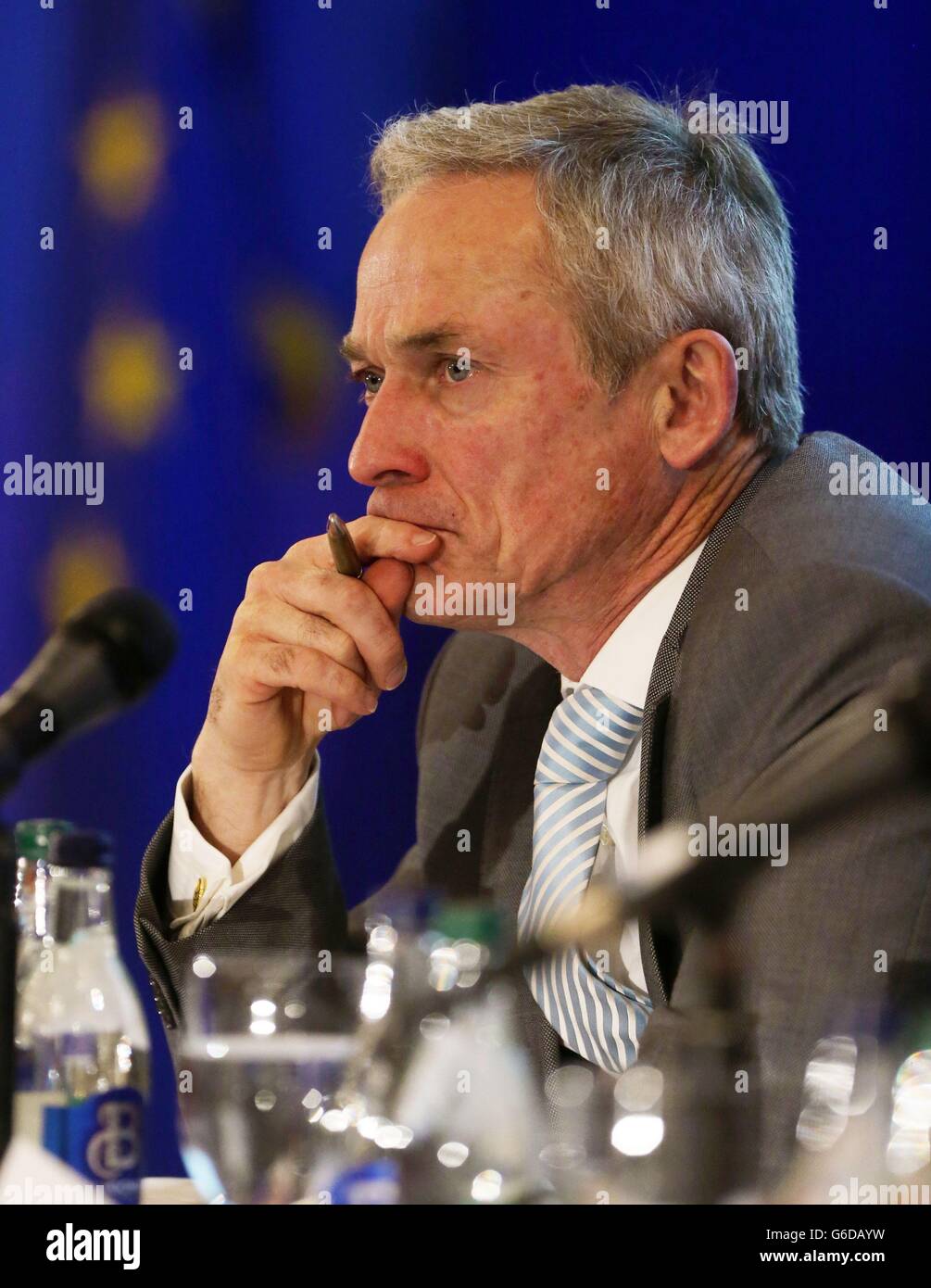 Richard Bruton TD Minister for Jobs, Enterprise & Innovation the Fine Gael, party think in at the Heritage Hotel, Killenard, Co Laois. Stock Photo