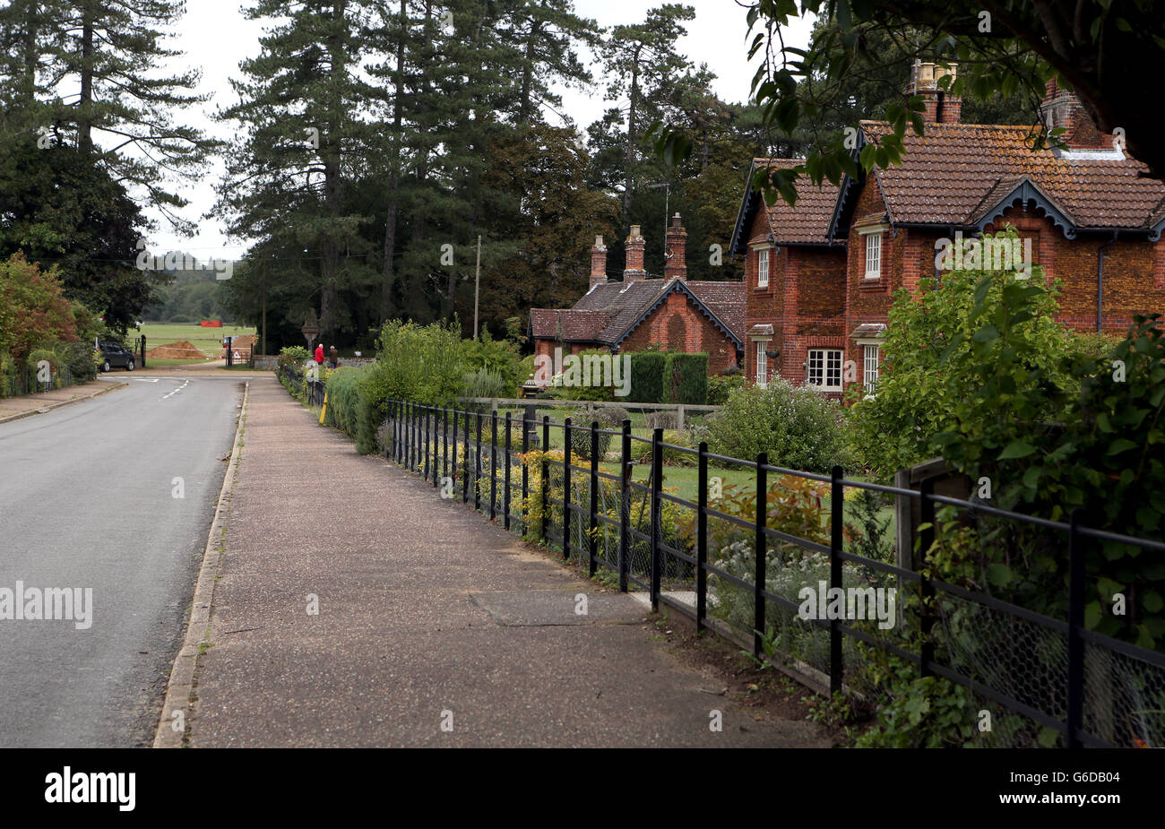 General view of West Newton village, Norfolk, a neighbouring village to Anmer, and Anmer Hall, on the Royal Sandringham Estate in Norfolk, which the Duke and Duchess of Cambridge will use as their country home. Stock Photo