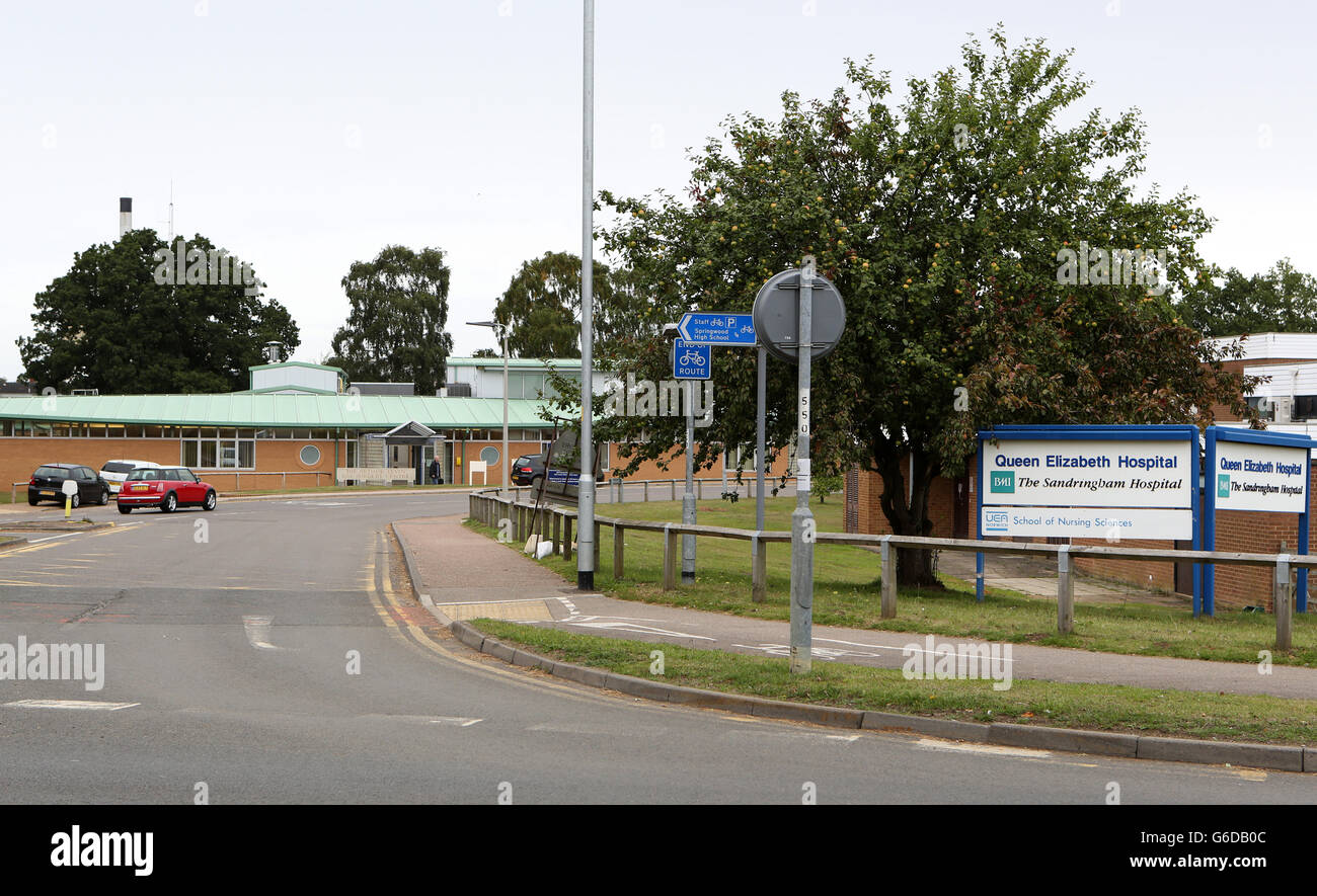 General view of The Queen Elizabeth Hospital in Kings Lynn, Norfolk which close to Anmer, and Anmer Hall, on the Royal Sandringham Estate in Norfolk, which the Duke and Duchess of Cambridge will use as their country home. Stock Photo