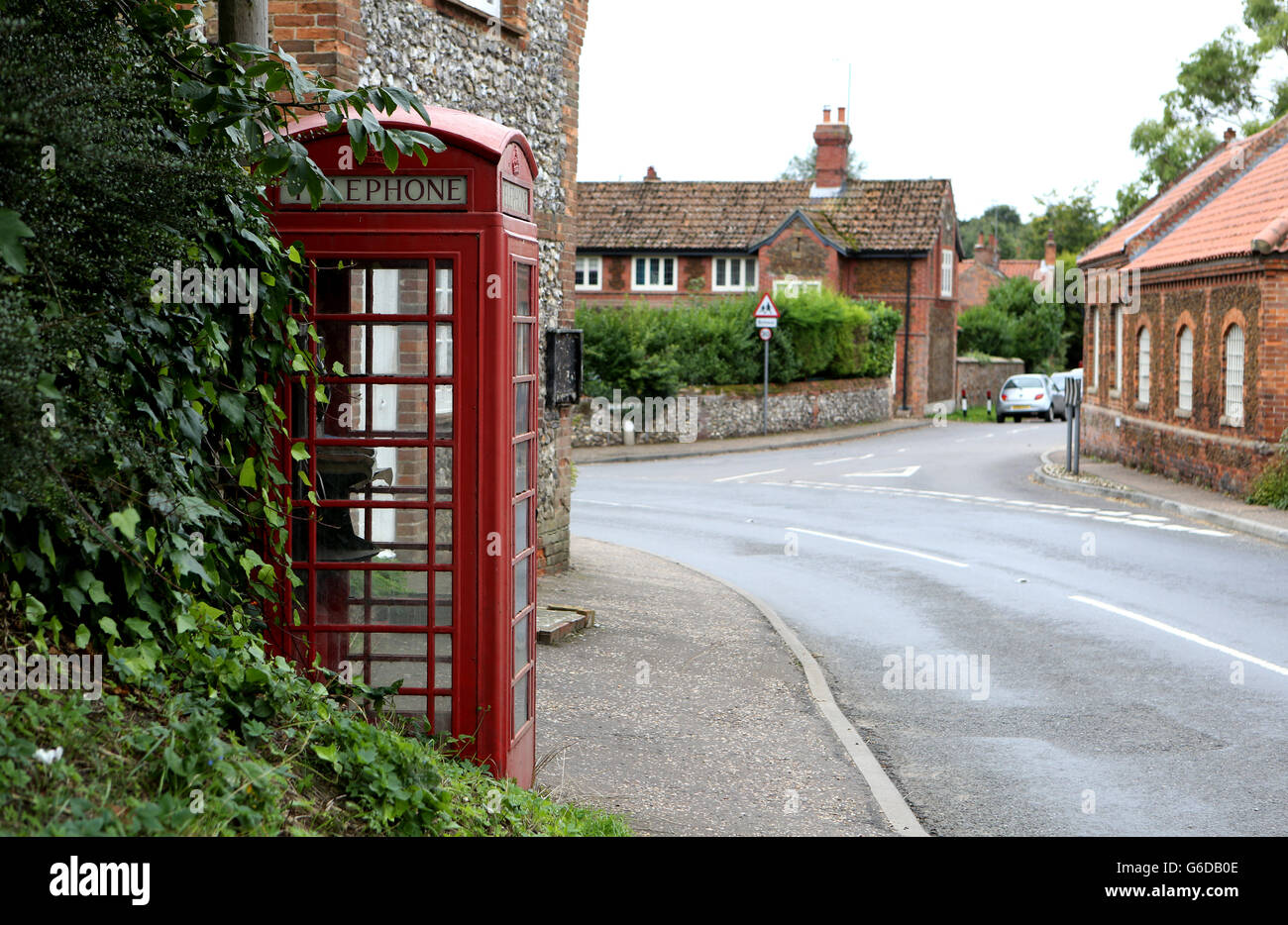 General view of Flitcham, Norfolk, a neighbouring village to Anmer, and Anmer Hall, on the Royal Sandringham Estate in Norfolk, which the Duke and Duchess of Cambridge will use as their country home. Stock Photo