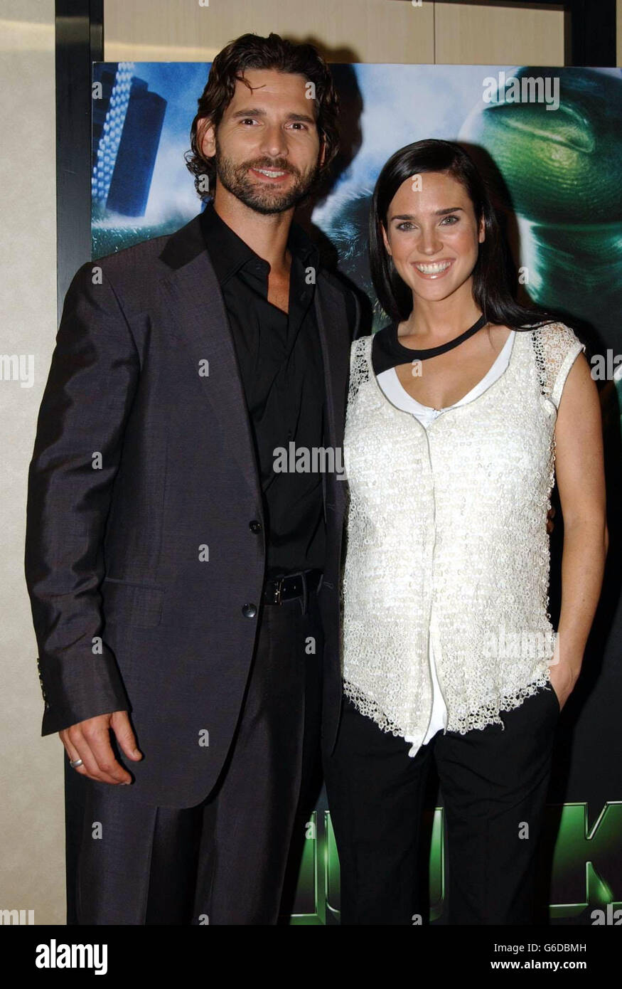 Eric Bana who plays the Hulk and co-star Jennifer Connelly arrive at the premiere of The Hulk at the Empire cinema in London's Leicester Square. Stock Photo