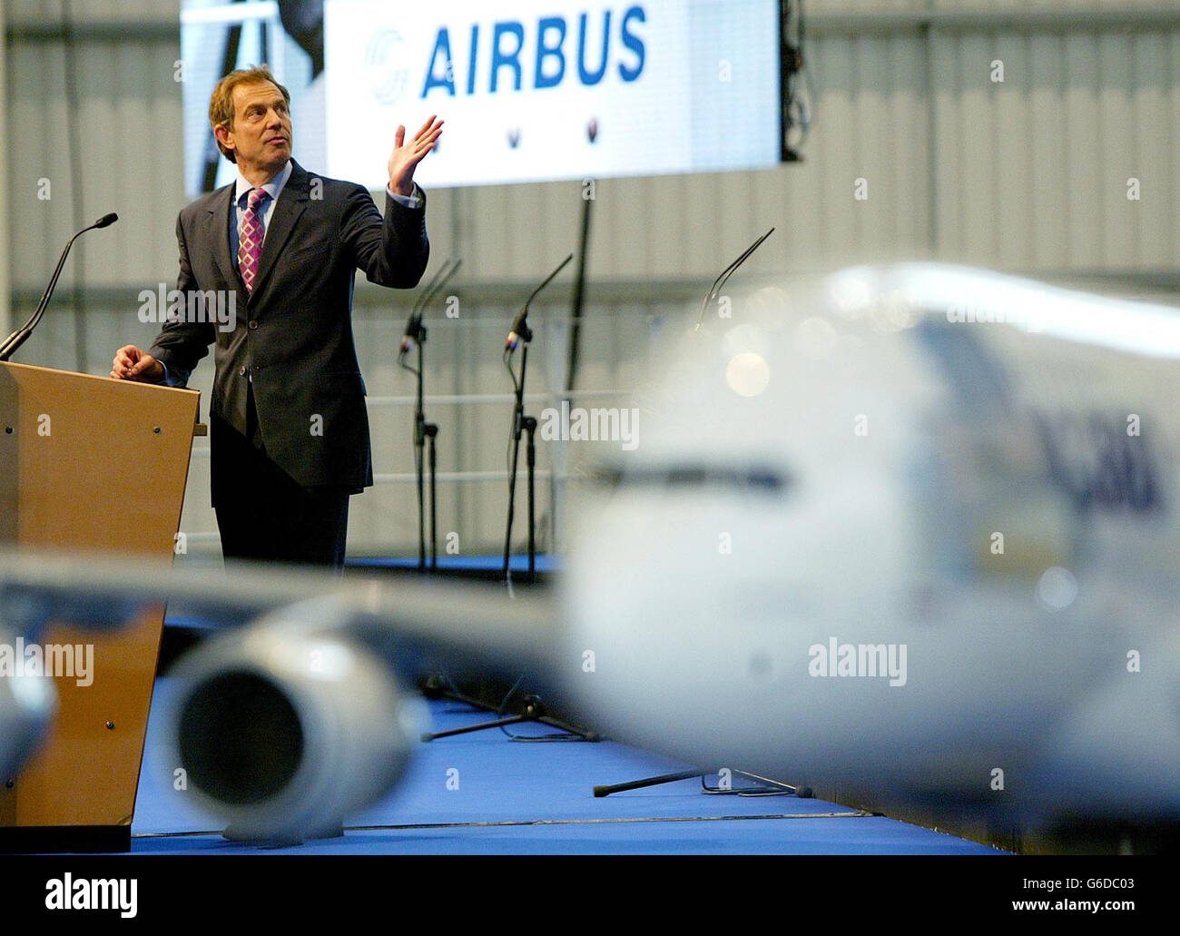 Tony Blair visits Airbus factory Stock Photo - Alamy