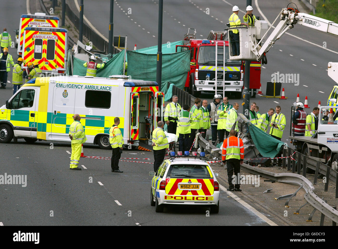 Motorway car crash accident emergency services police fire brigade
