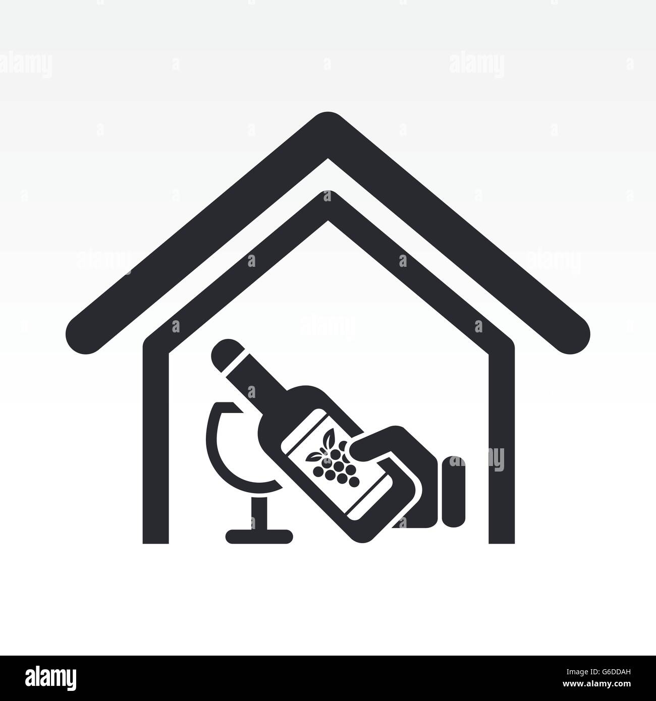 Vector illustration of single isolated wine icon Stock Vector Image ...