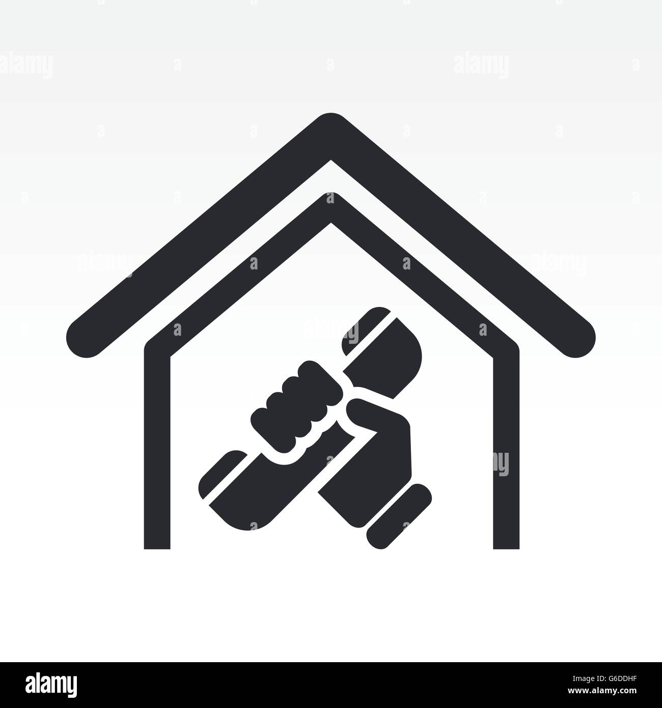 Vector illustration of single isolated house phone icon Stock Vector ...