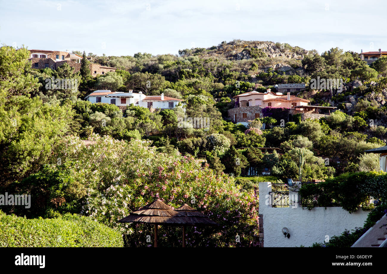 Taditional Houses and Villas in The Costa Smeralda Sardinia Italy Stock