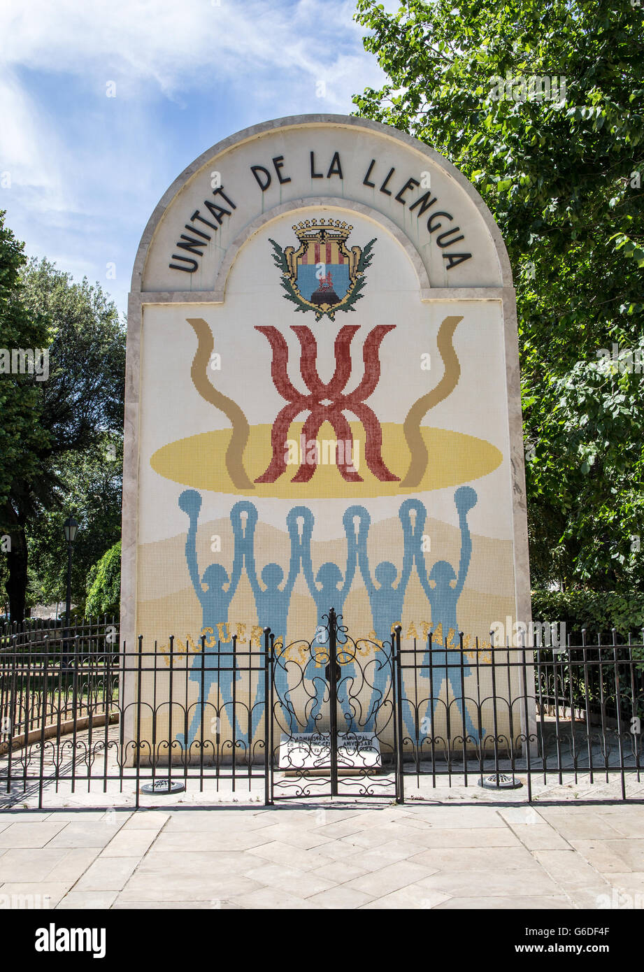 Unitat De La Llengua Monument Park Alghero Sardinia Italy Stock Photo ...