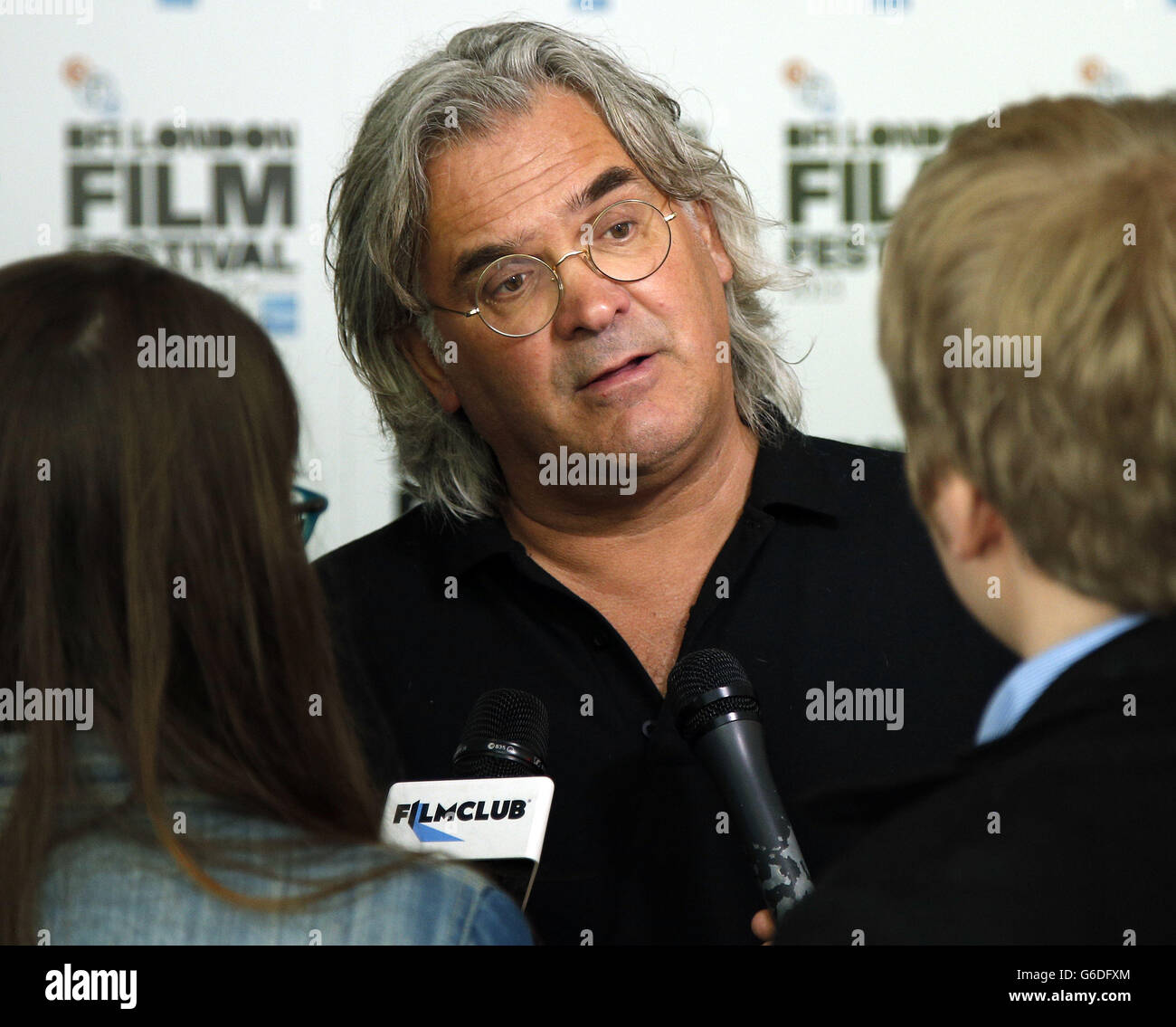 Director Paul Greengrass speaks to the press at a photocall at the Odeon Cinema, Leicester Square, London as part of a launch event for the 57th BFI London Film Festival. Stock Photo