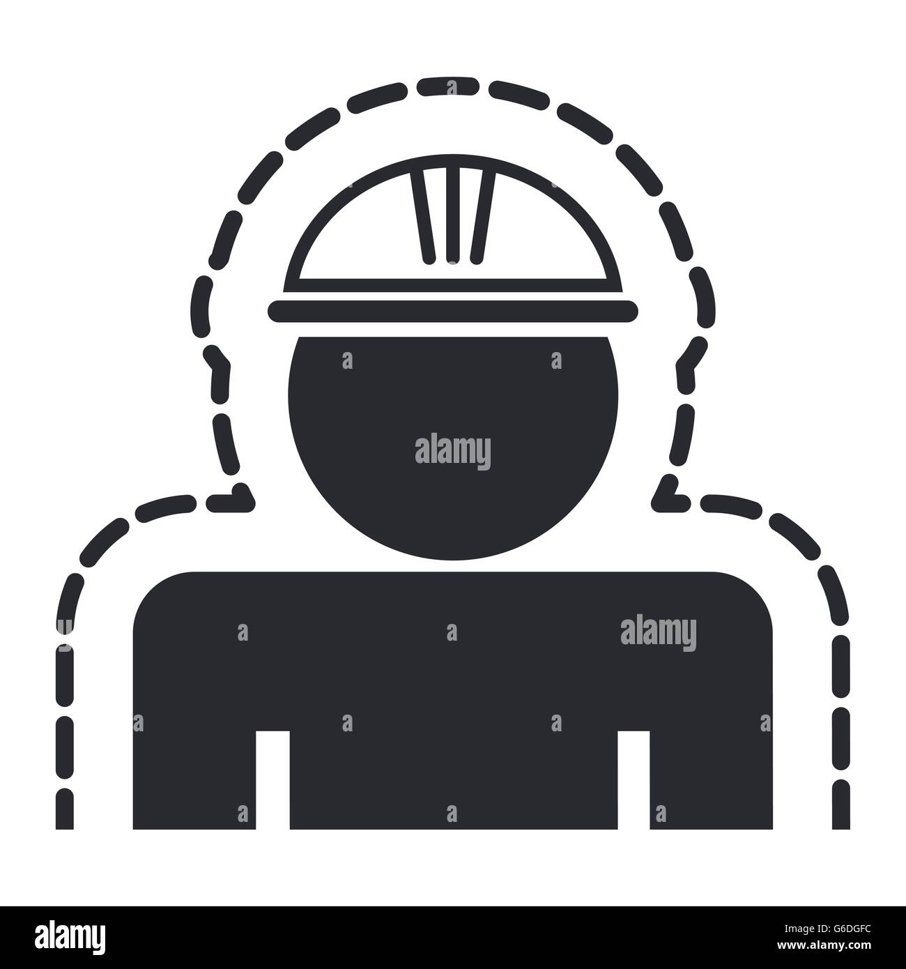 Vector illustration of single isolated worker icon Stock Vector Image ...