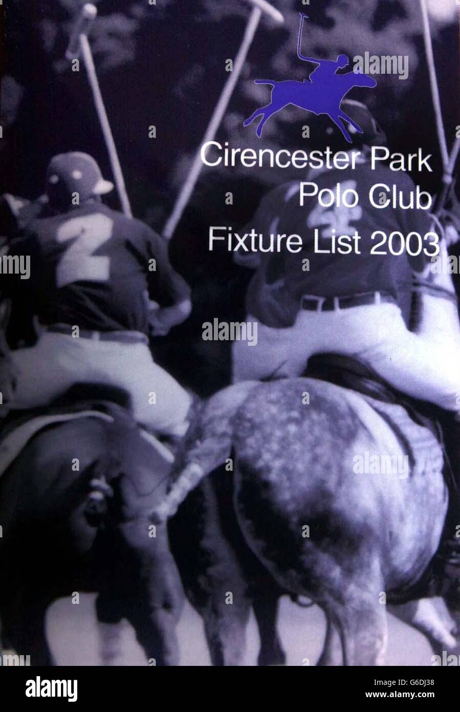 Cirencester Park Polo Club. Cirencester Park Polo Club fixture list 2003. Stock Photo