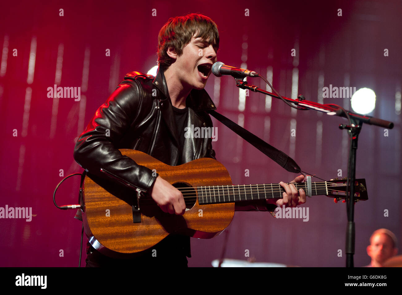 iTunes Festival - Jake Bugg - London. Jake Bugg performs on stage at the Roundhouse, London, during the iTunes Festival. Stock Photo