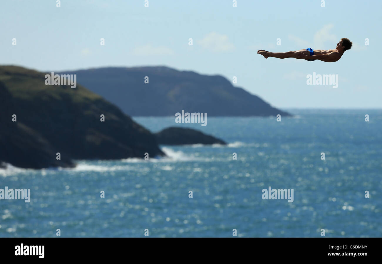 Great Britain's Gary Hunt during day two of the Red Bull Cliff Diving