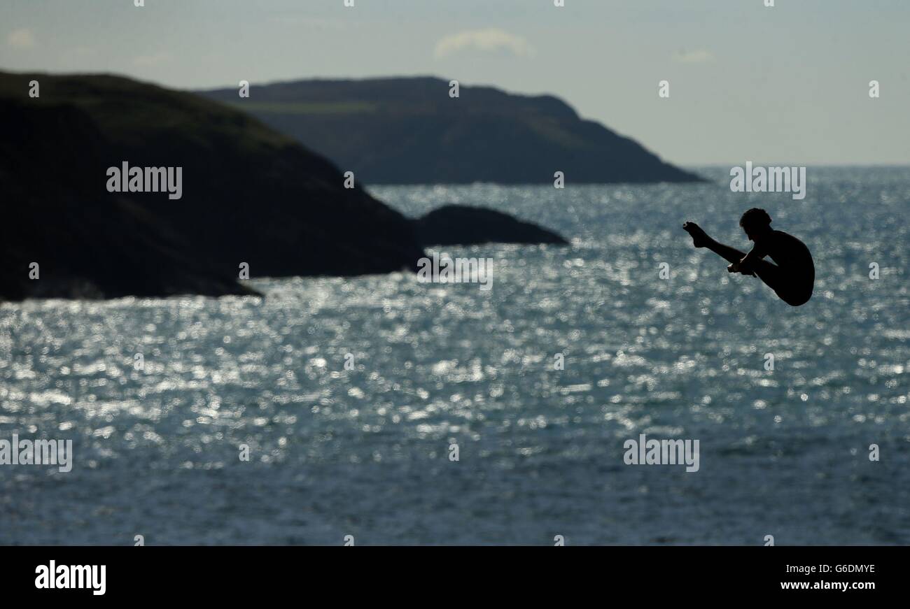 Sport - Red Bull Cliff Diving World Series - Day Two - Blue Lagoon Stock Photo