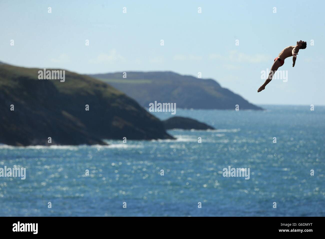 Sport - Red Bull Cliff Diving World Series - Day Two - Blue Lagoon Stock Photo