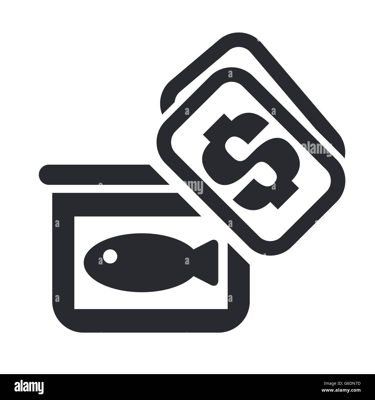 Vector illustration of single isolated fish price icon Stock Vector ...