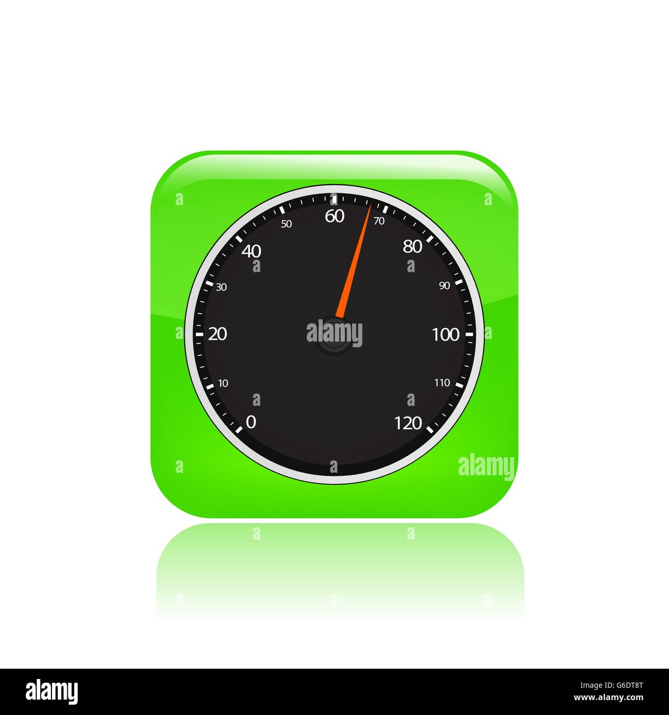 Vector illustration of single isolated speedometer icon Stock Vector