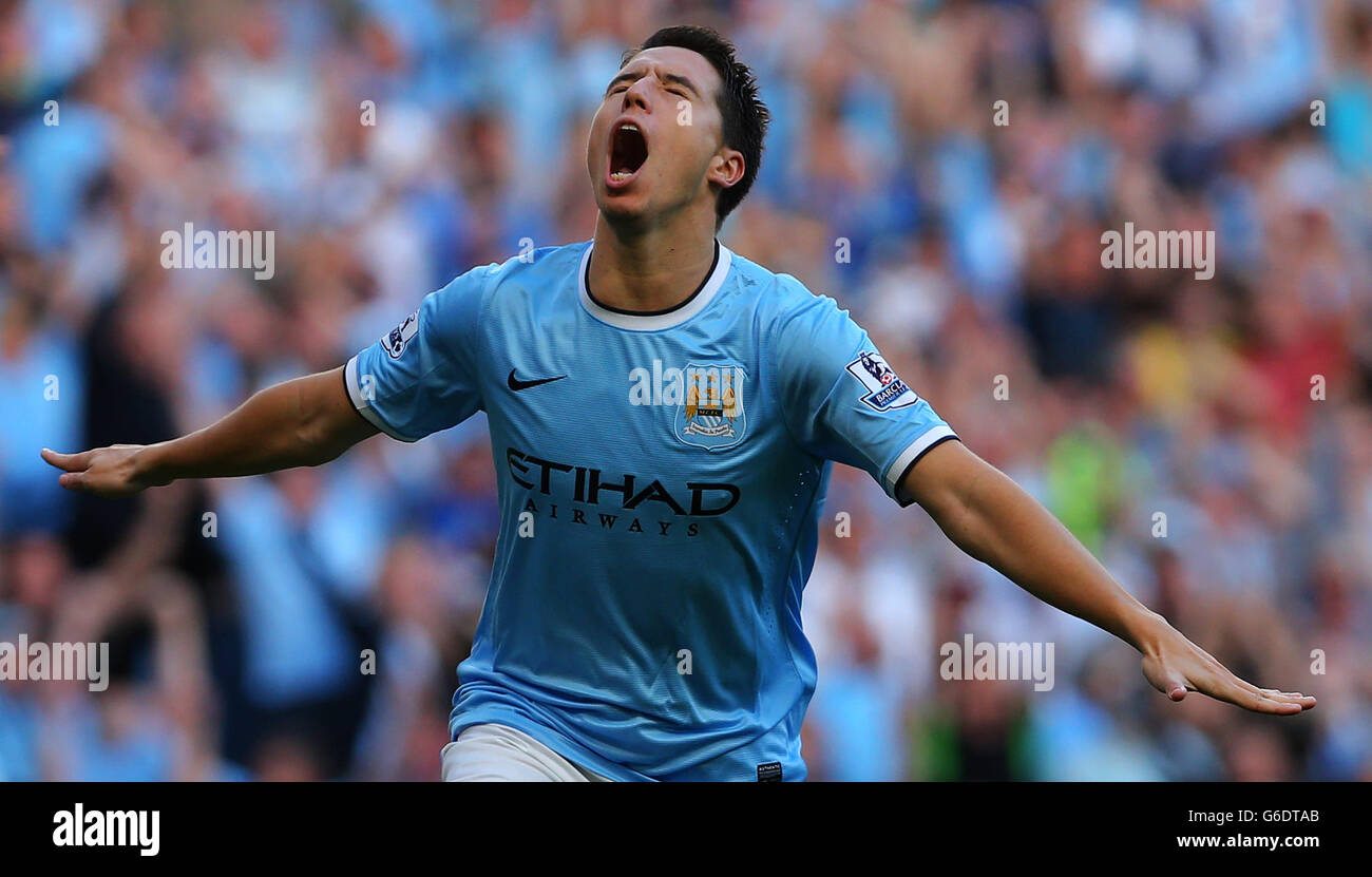 Manchester City s Samir Nasri Celebrates Scoring Their Fourth Goal Manchester City s Samir Nasri Celebrates Scoring Their Fourth Goal