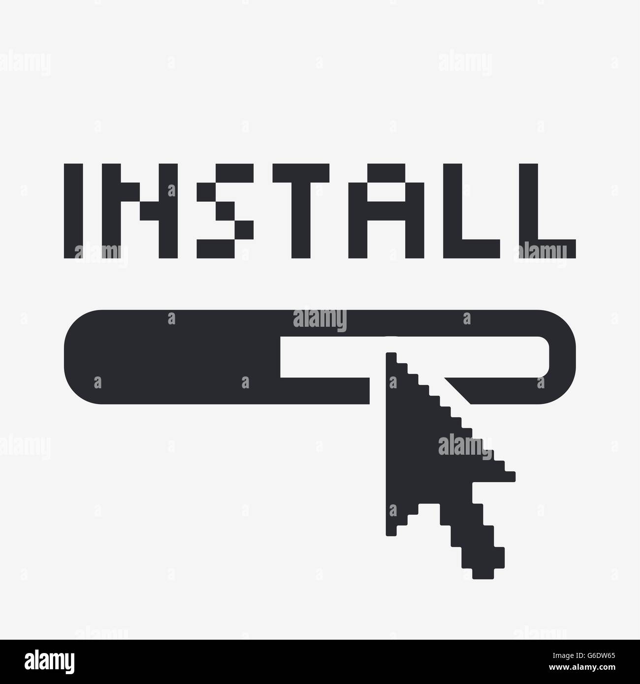Vector illustration of single isolated install icon Stock Vector Image ...