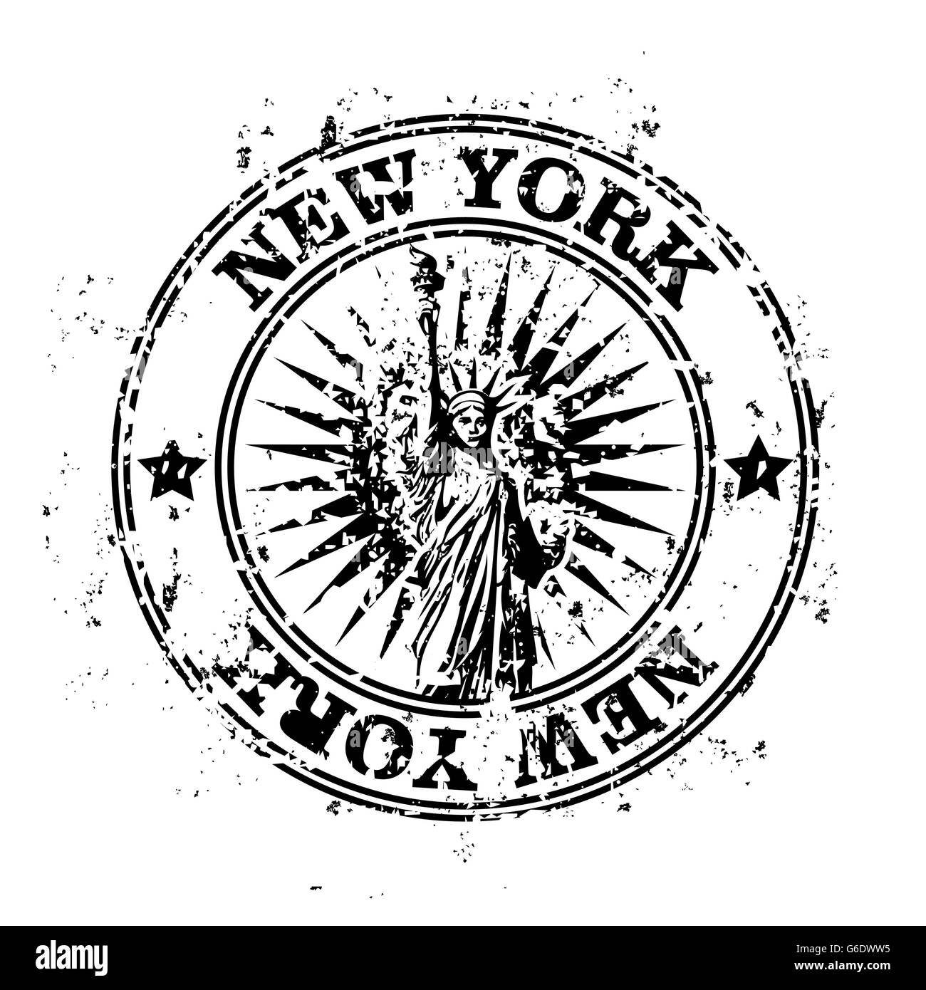 Vector illustration of single isolated New York stamp icon Stock Vector