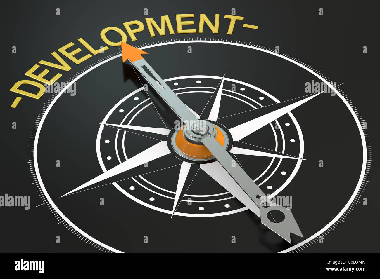 Development compass concept, 3D rendering Stock Photo