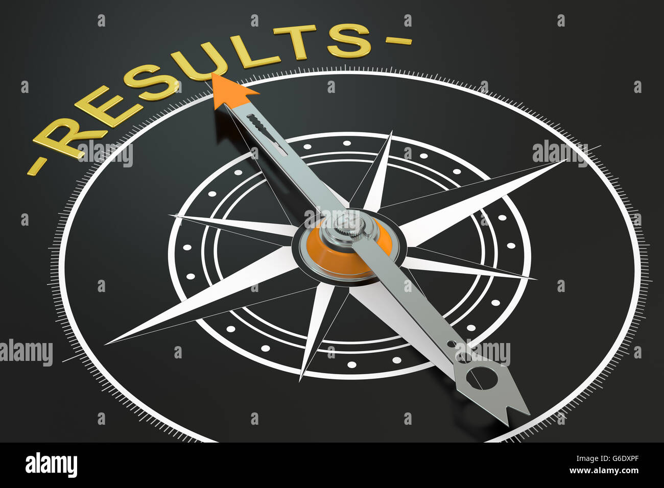 Results compass concept, 3D rendering Stock Photo
