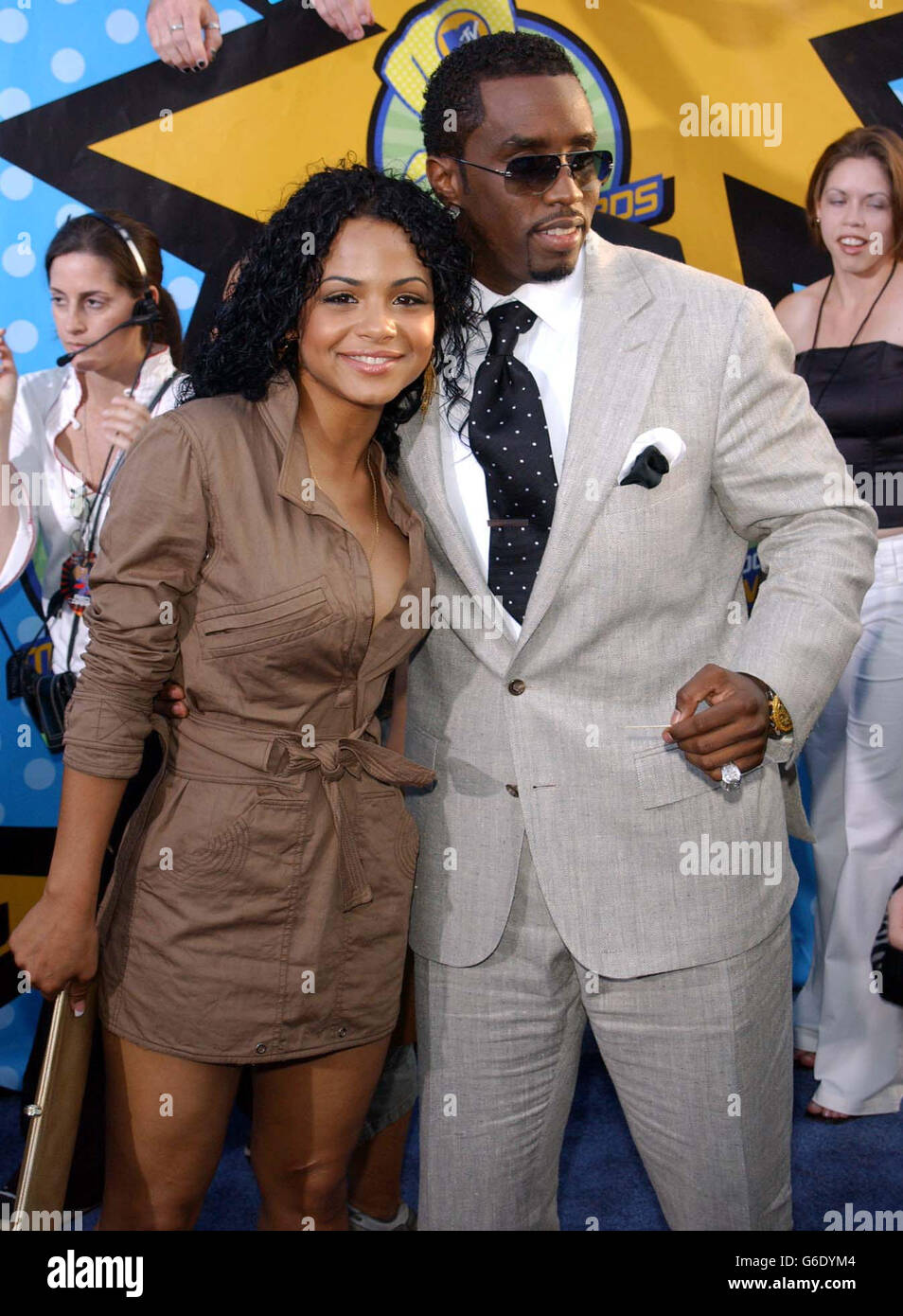 Singer Christina Milian and P Diddy arriving at The Shrine Auditorium