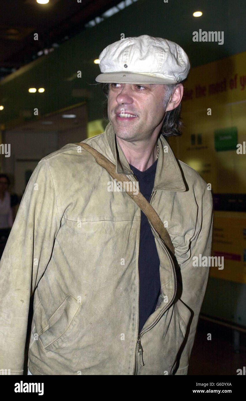 Sir Bob Geldof returns from Ethiopia Stock Photo - Alamy