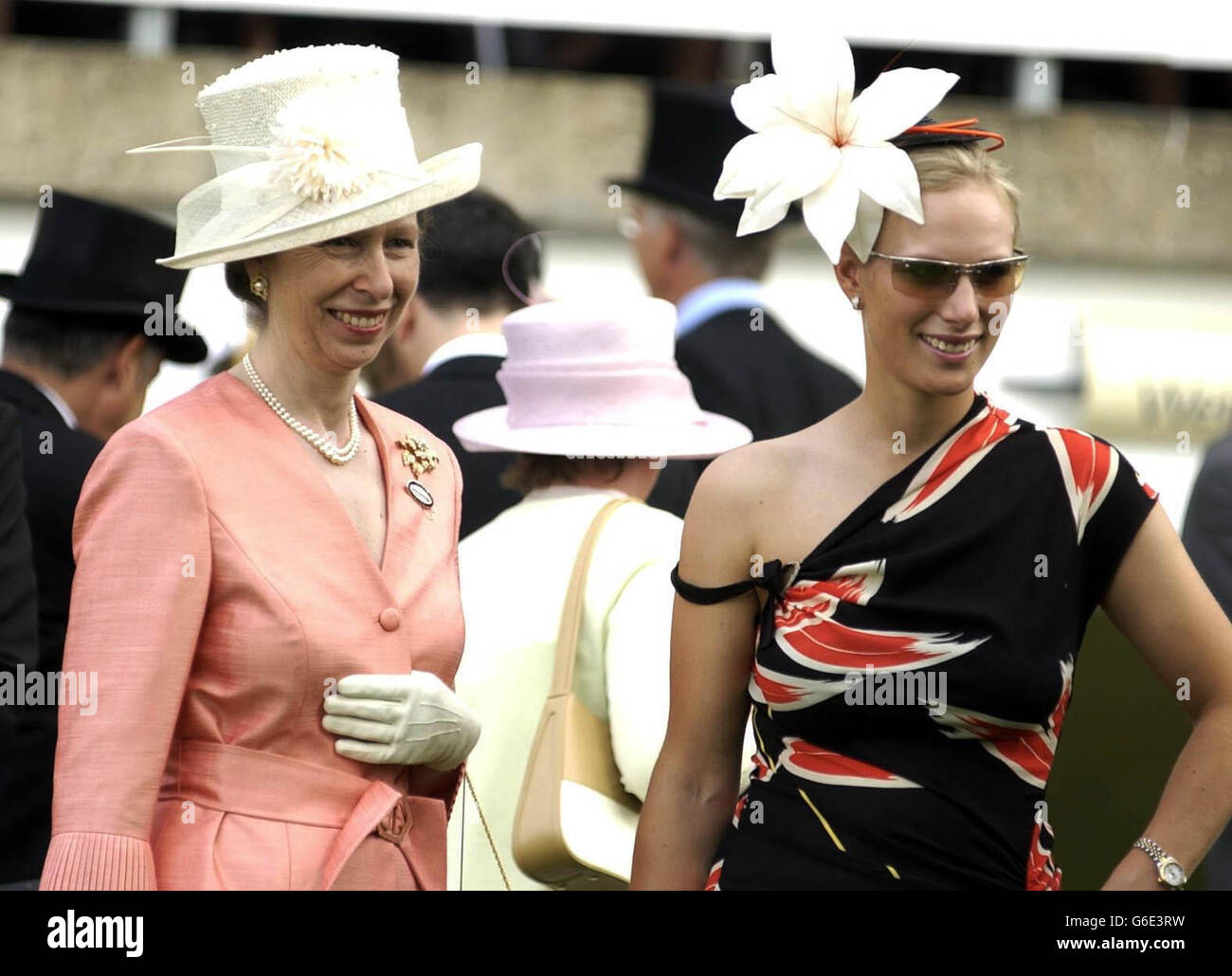 Zara Phillips stands next to her mother Princess Anne in the winner's  enclosure at Royal Ascot. Both Zara and the Princess Royal had watched the  Queen's horse Right Approach finish third in