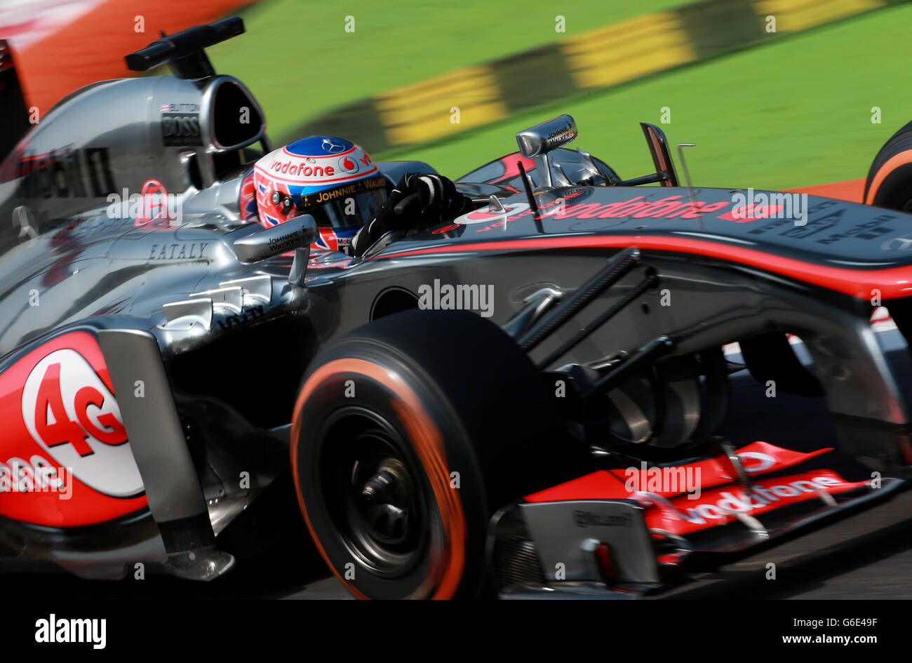 McLaren Mercedes Jenson Button during practice day for the 2013