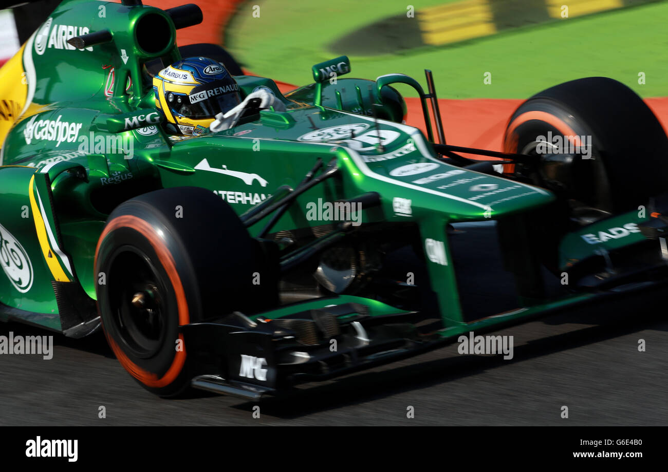Catherham's Charles Pic during practice day for the 2013 Italian Grand Prix at the Autodromo di Monza in Monza, Italy. Stock Photo