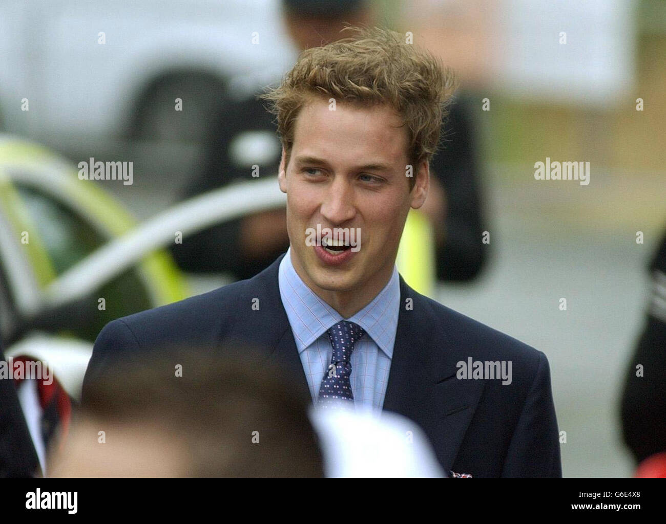 Prince William meets wellwishers at Bangor Station, where he and his father, Prince Charles, arrived for a visit to Wales in the run-up to his 21st birthday. * Two days before coming-of-age, William and his father were visiting the Anglesey Food Fair in north Wales and Newport Action for Single Homeless (NASH) in south Wales. Stock Photo