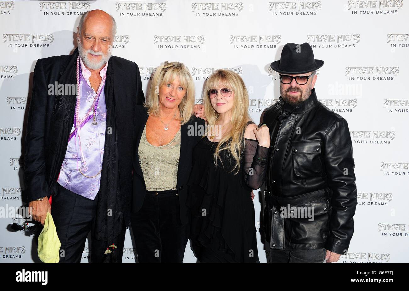 Mick Fleetwood, Christine McVie, Stevie Nicks and Dave Stewart arrive at  the screening of Stevie Nicks In Your Dreams which will be released on DVD  in November, at the Curzon Mayfair in