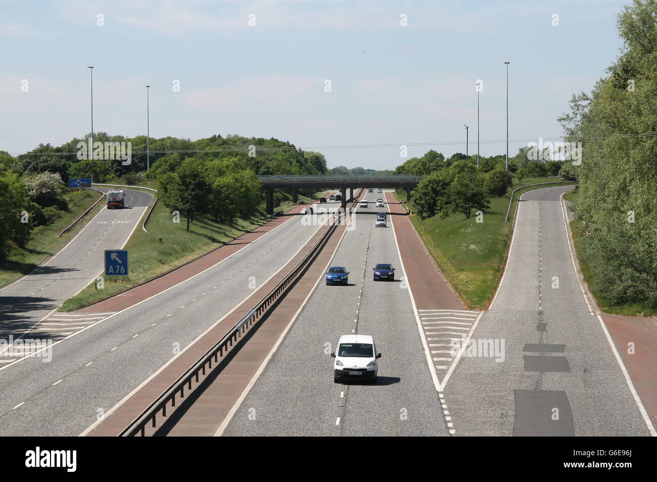 M1 Motorway in Northern Ireland. Looking west at Junction 10 Stock Photo Alamy