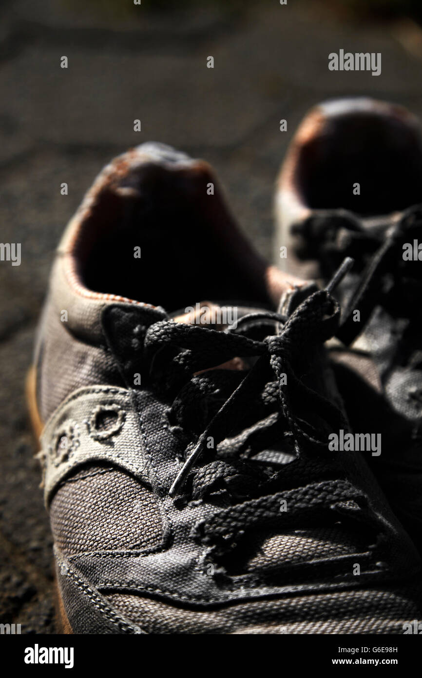 Worn out running shoes Stock Photo Alamy