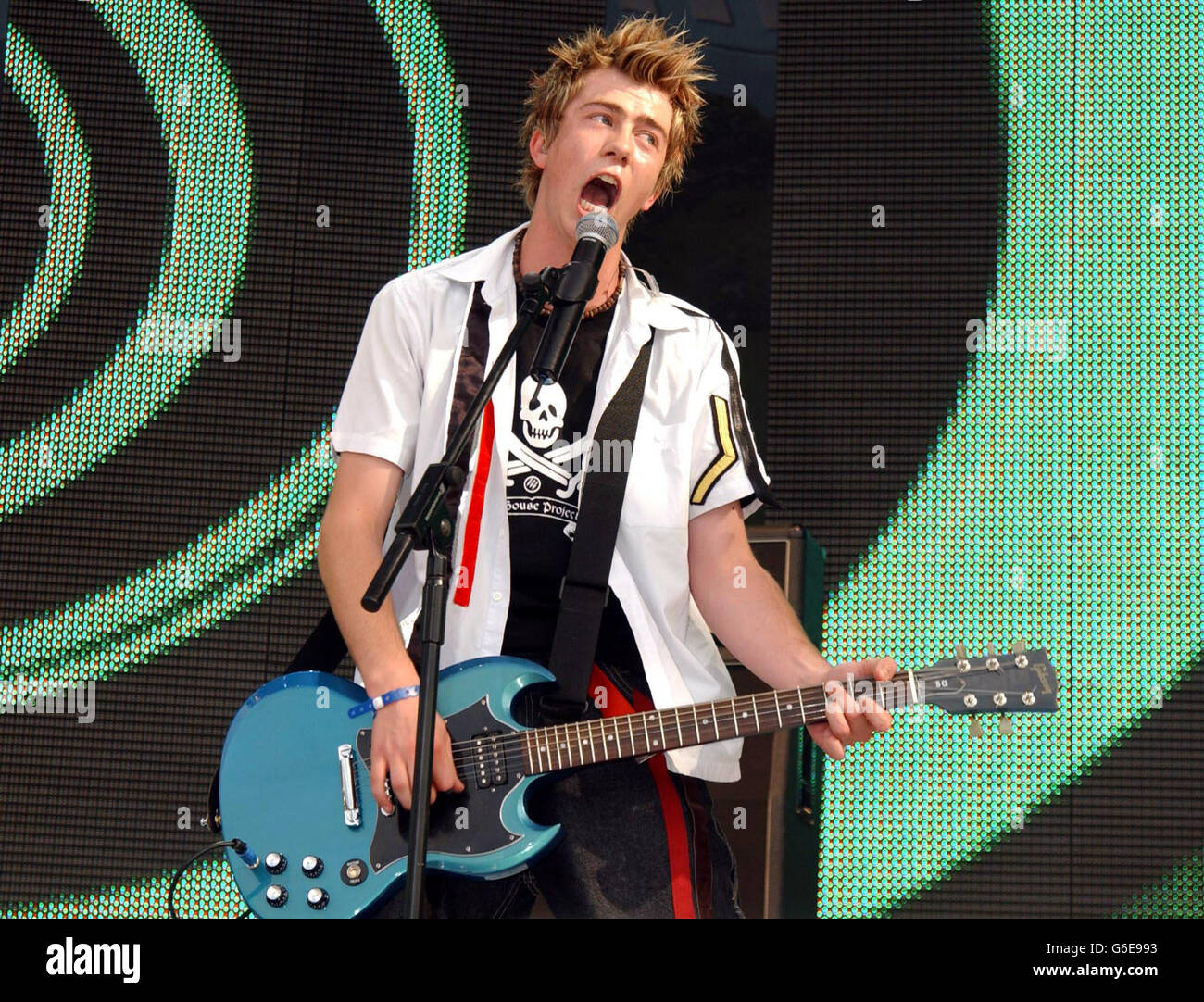 Busted performing on stage at the Capital Radio Party in the Park, in Hyde Park, London. The concert is being held in aid of The Prince's Trust. Stock Photo