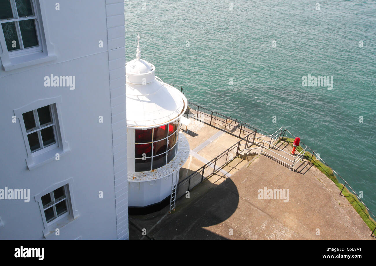 The inverted lighthouse on Rathlin Island - The West Lighthouse - also an RSPB sea-bird centre. Rathlin Island, County Antrim, Northern Ireland. Stock Photo