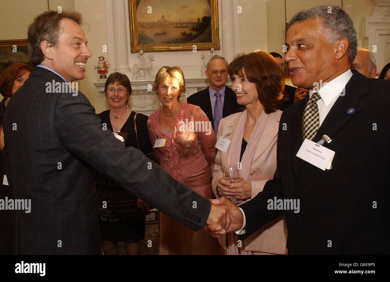 Tony Blair and Wally Brown Stock Photo